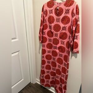 Pink and Red Patterned Dress
